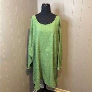 Mill Valley Green Women's 3XL Dolman Tunic Top Long Neck Wide Sleeve Pockets